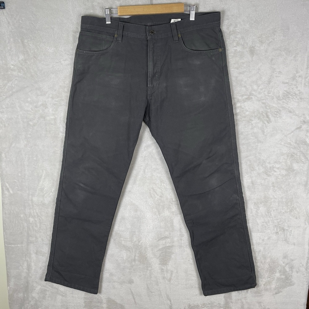 Filson Flannel Lined Dry Tin Cloth Pants 36x32 Workwear 20177980 Raven 10.5 Oz